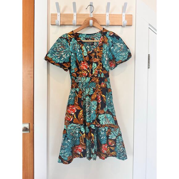 Anthropologie Somerset Mini Dress XXS Blue Floral Print ECU! - Picture 8 of 11